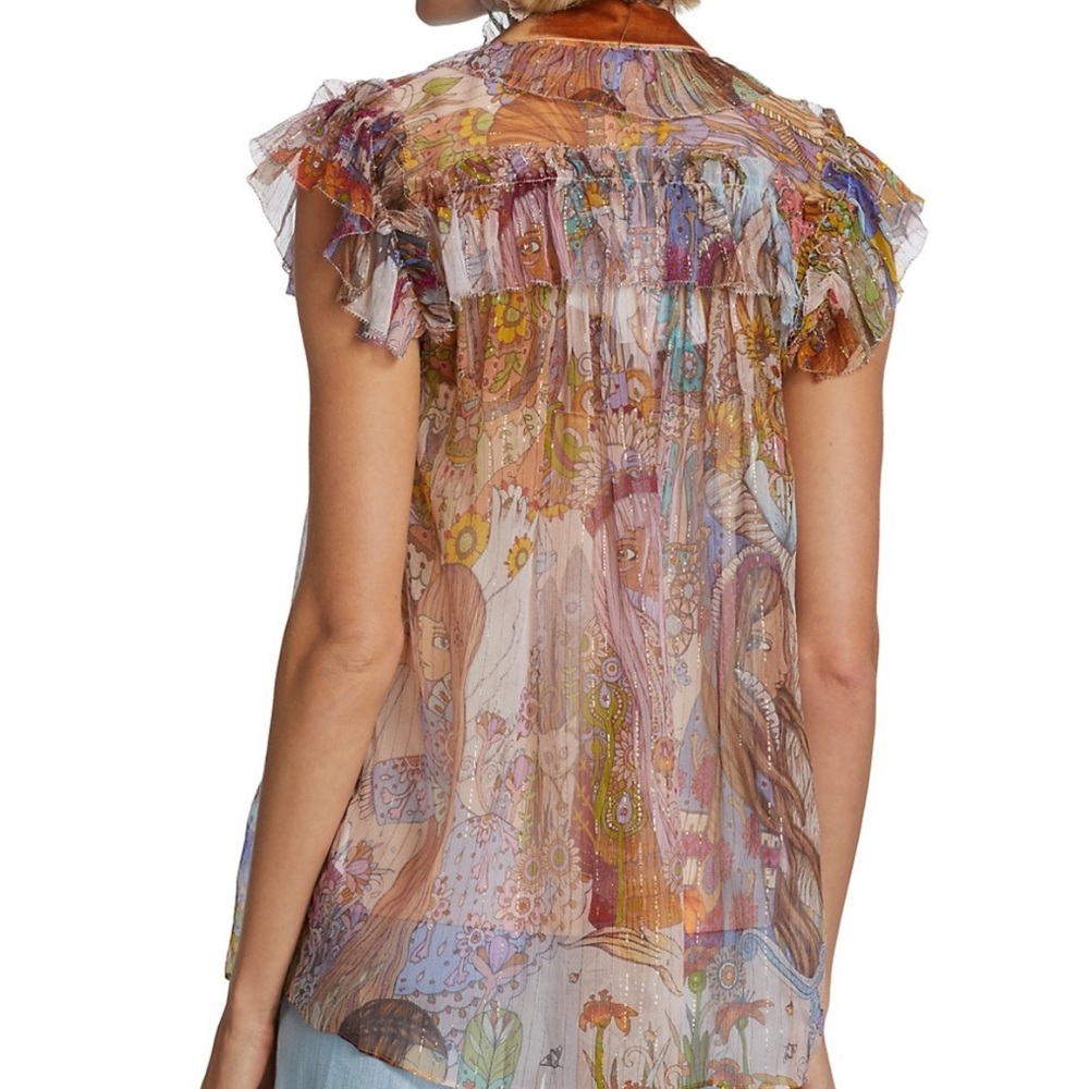 Zimmermann Kaleidoscope Printed Ruffled Top - Picture 2 of 9